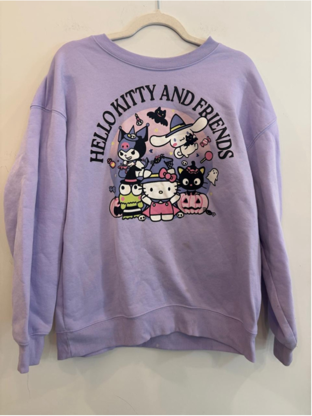 Girls Sanrio Hello Kitty Halloween Sweatshirt Size 12 Purple Pink